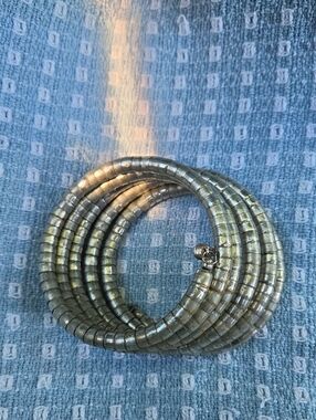 Segment Wrap Silver Bread Coil Wrap Bracelet.